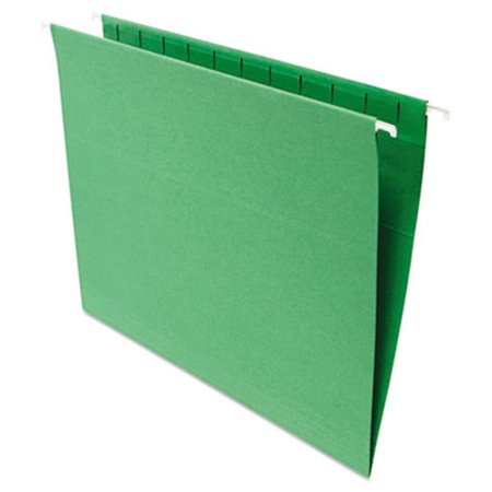 UNIVERSAL Universal 14117 Hanging File Folders; .2 Tab; 11 Point Stock; Letter; Green; 25-Box 14117